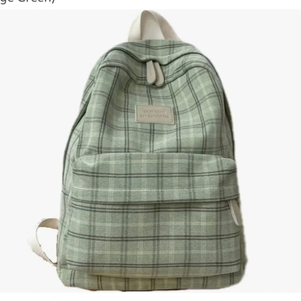 Lightweight plaid backpack
